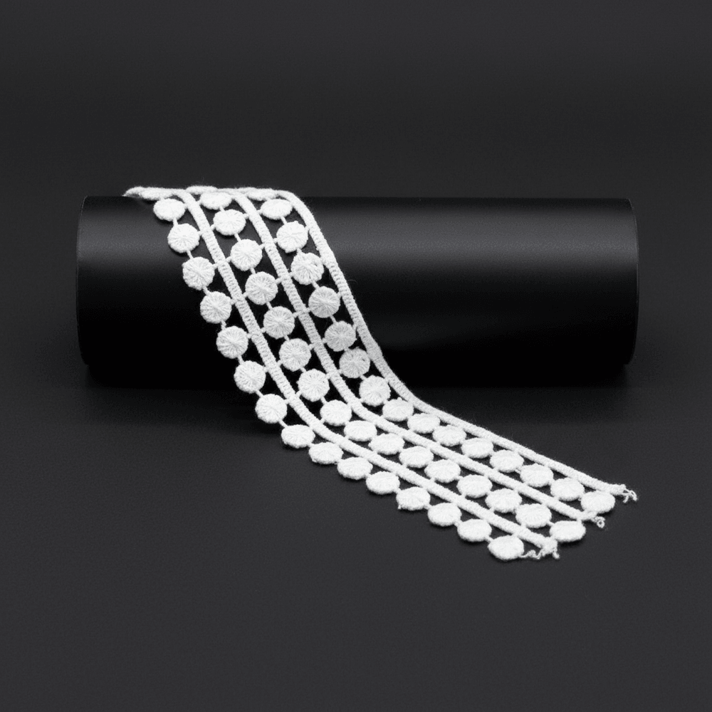 White Cotton Dyeable Chemical Lace (Width : 2 Inch & Sku: Ch-55)