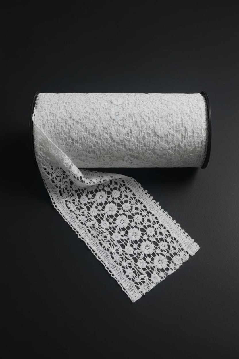 White Cotton Dyeable Chemical Lace (Width : 5 Inch & Sku: Ch-60)