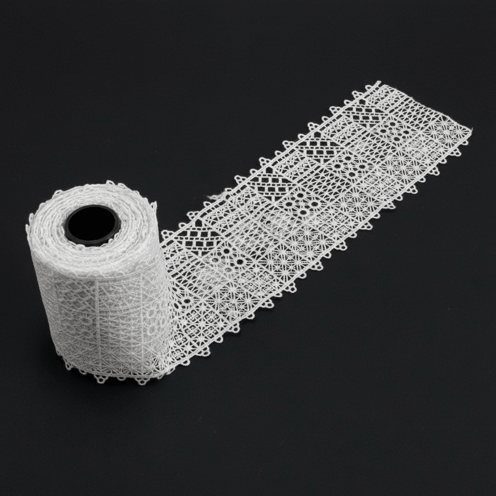 White Cotton Dyeable Chemical Lace (Width : 3 Inch & Sku: Ch-67)