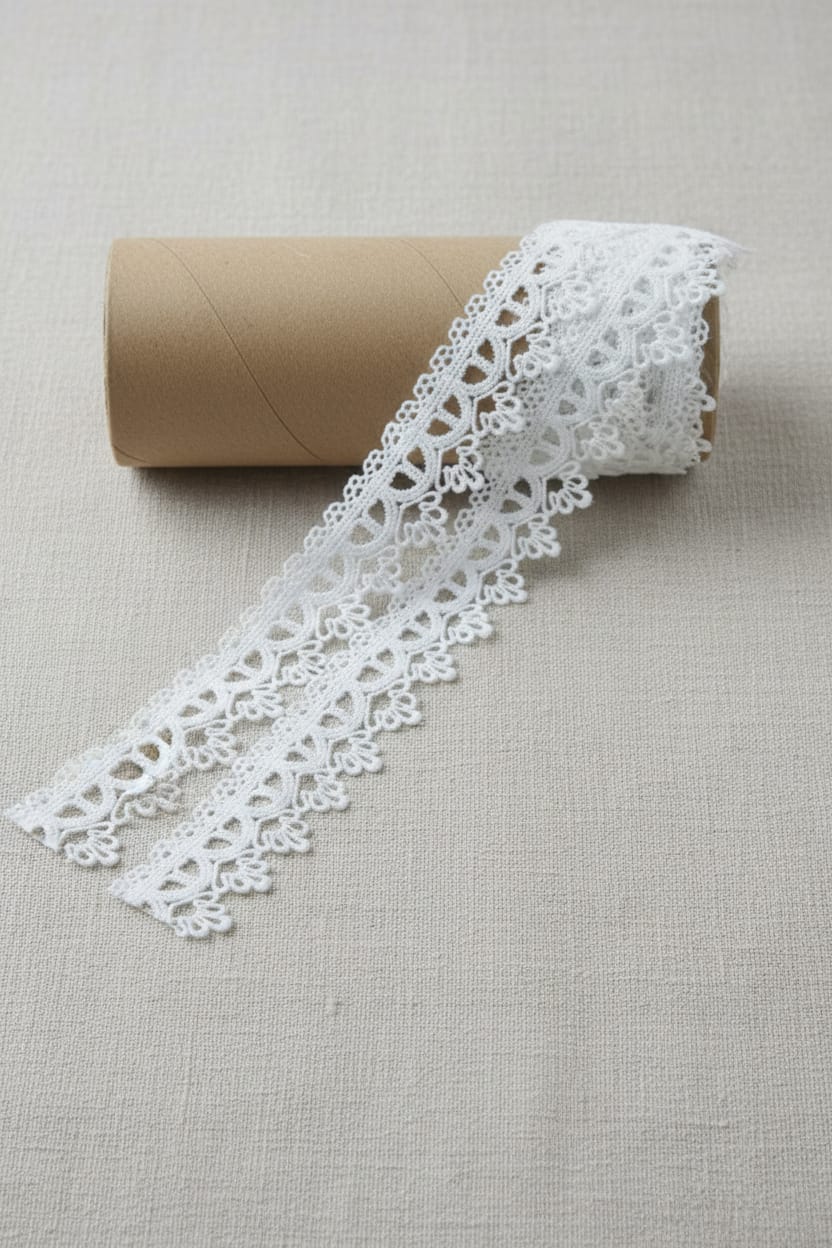 White Cotton Dyeable Chemical lace ( Width : 1.50 Inch & Sku: Ch-7)