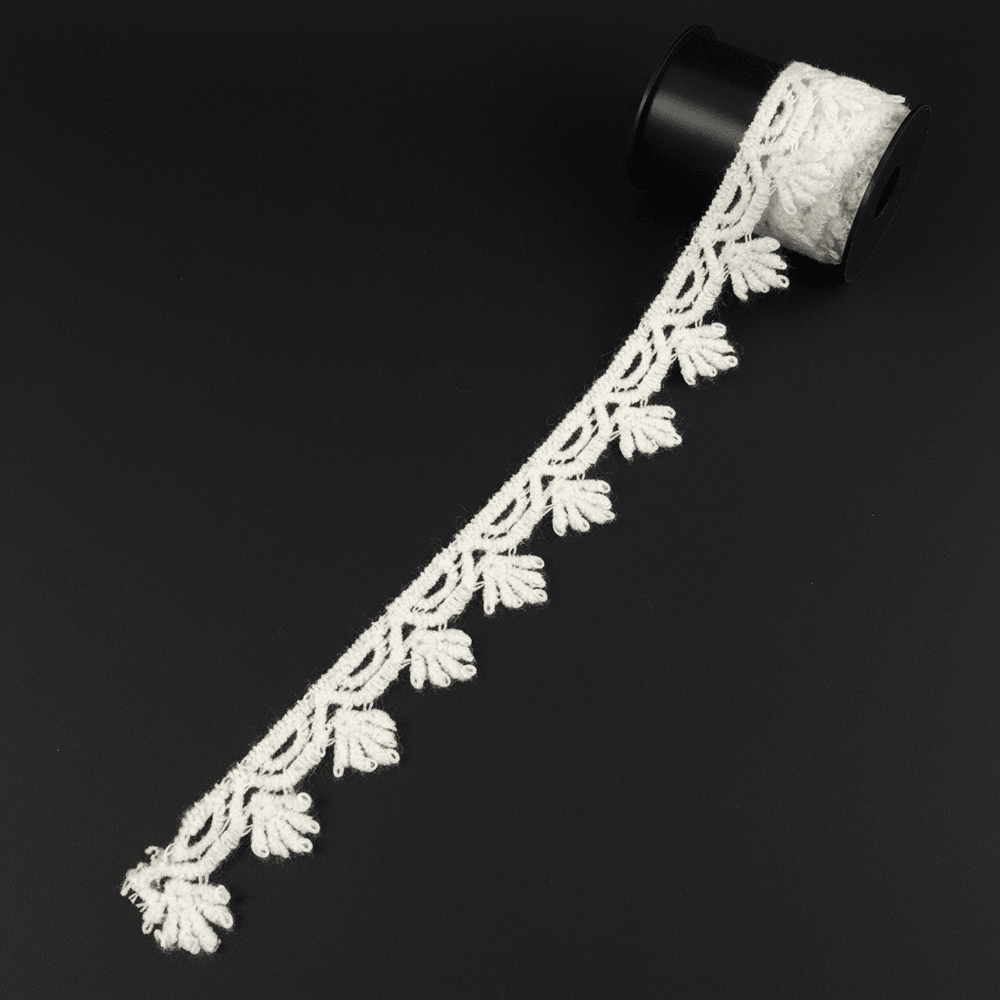 White Cotton Dyeable Chemical Lace (Width : 1 cm & Sku: Ch-85)