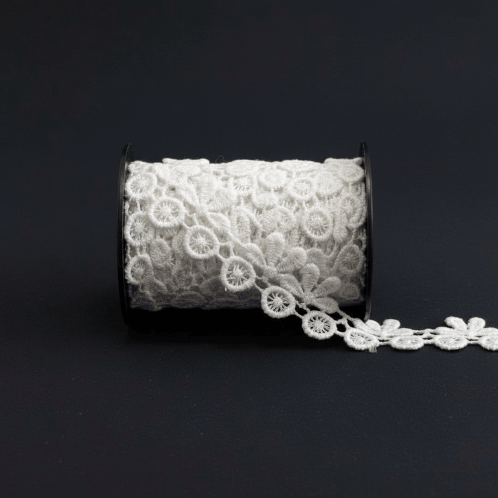 White Cotton Dyeable Chemical Lace (Width : 1 cm & Sku: Ch-88)