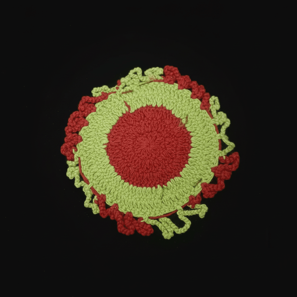 Dyed Hand Crochet Patch (width : 5 Inch )