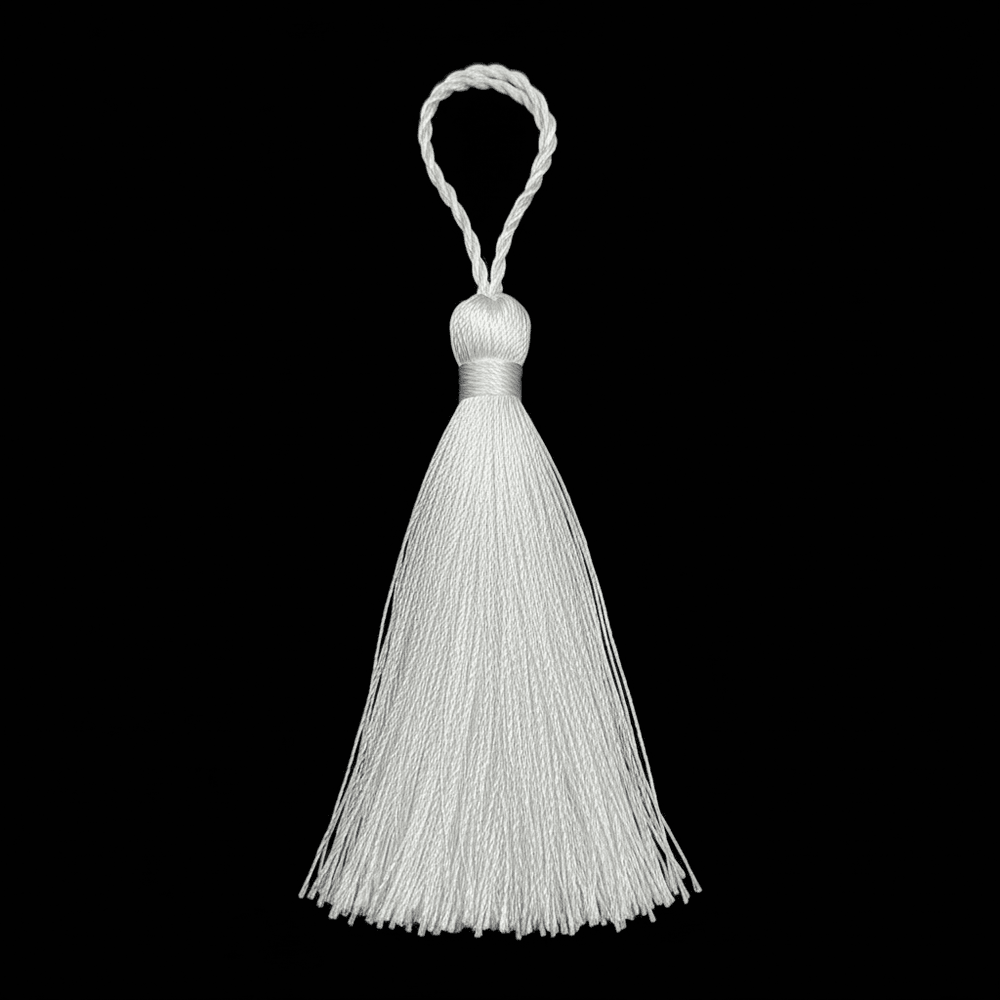Silk White Dyeable Tassel Pack of 3 ( Lenght : 4 Inch )