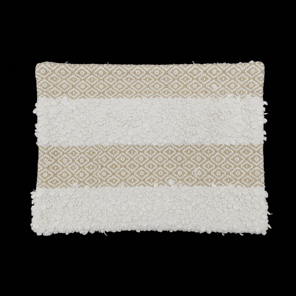 White & Golden Cushion Cover ( 12 Inch x 16 Inch )