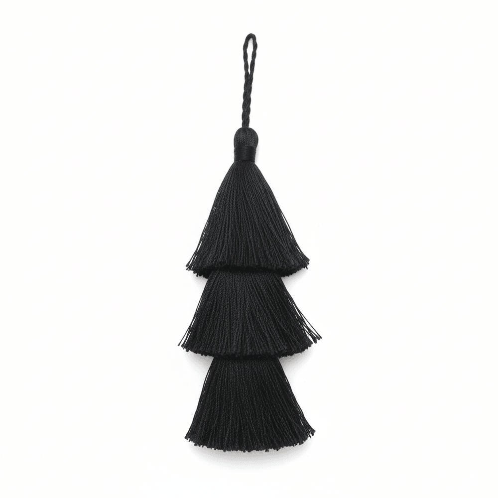 Silk Black Tassel Pack of 3 ( Lenght : 5 Inch )