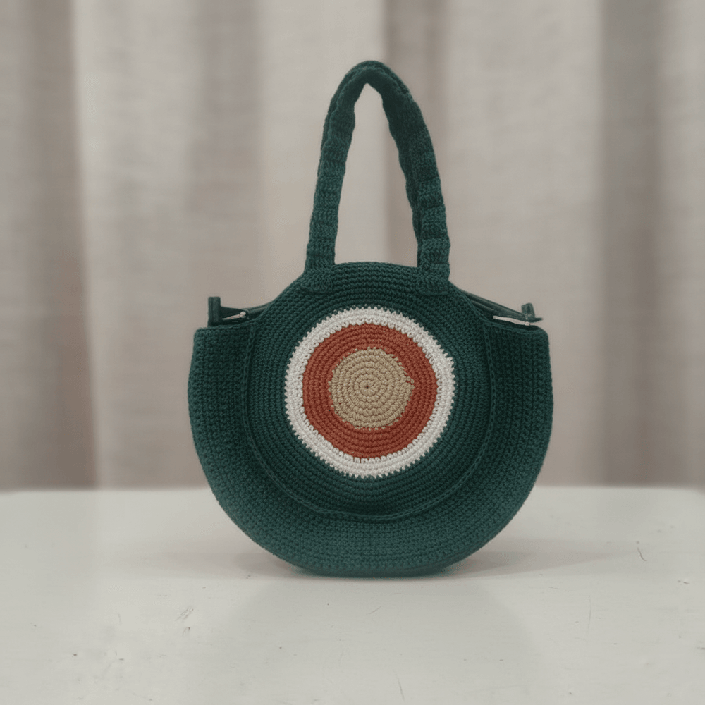 Amazing Semicircle Design Hand Crochet Hand Bag