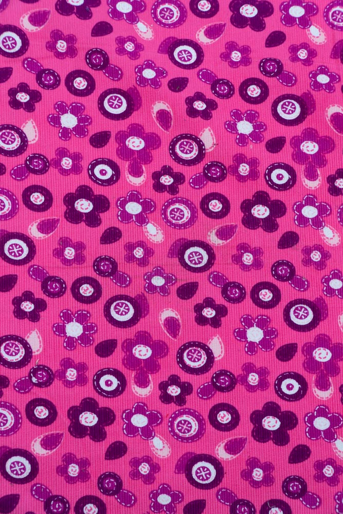 Pink Corduroy Thick Cotton Print