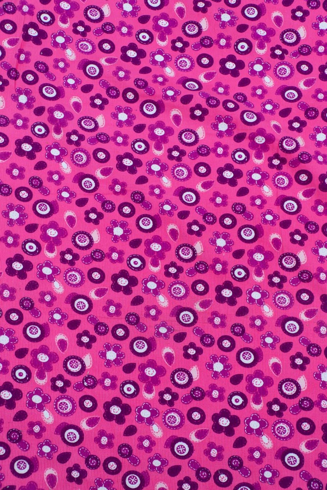 Pink Corduroy Thick Cotton Print