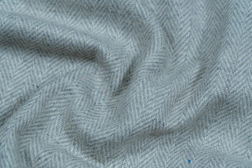 Sky Blue Wool Blend Fabric