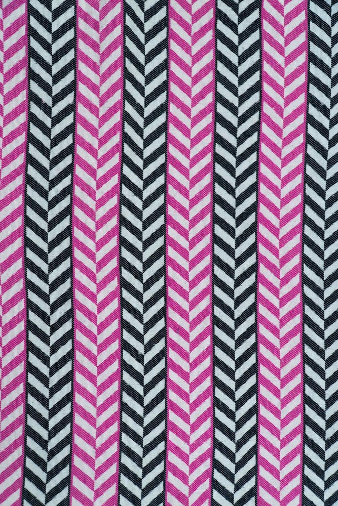 White, Pink & Black Cotton Blend Jacquard | SKU: JDD-60