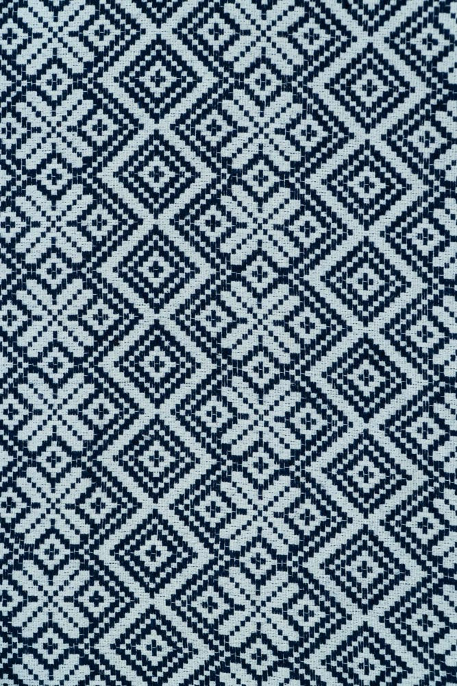 Dark Blue & White Cotton Jacquard (Sku: JDD-73)