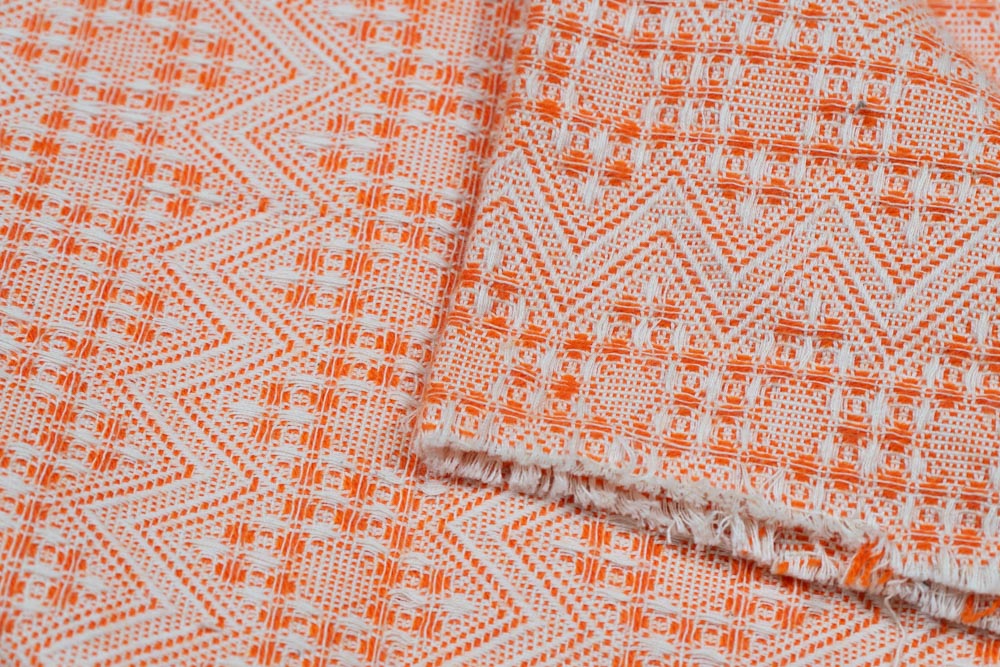 Orange Chevron Cotton Jacquard (Sku: JDD-68)