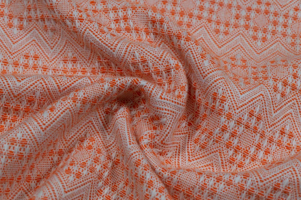 Orange Chevron Cotton Jacquard (Sku: JDD-68)