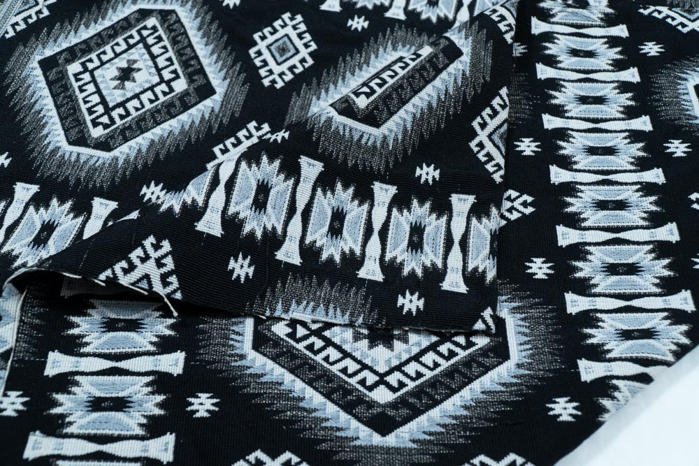 Black & White Cotton Blend Thick Jacquard (Sku: JDD-47)