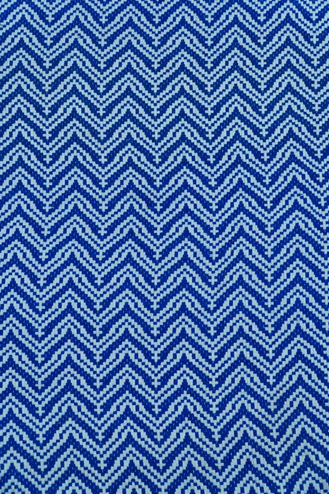 Blue & White Chevron Cotton Blend Jacquard (Sku: JDD-385)