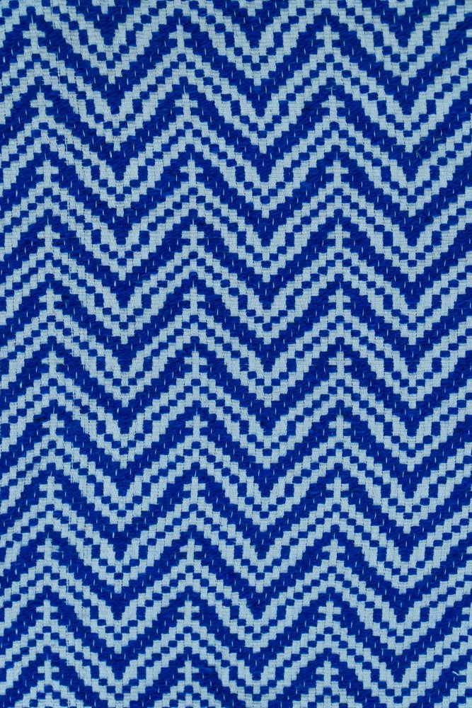 Blue & White Chevron Cotton Blend Jacquard (Sku: JDD-385)