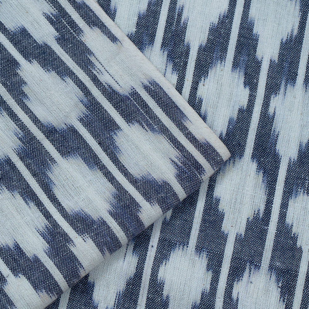 Grey & White Cotton Woven Handloom Ikat (Sku: IK-26)
