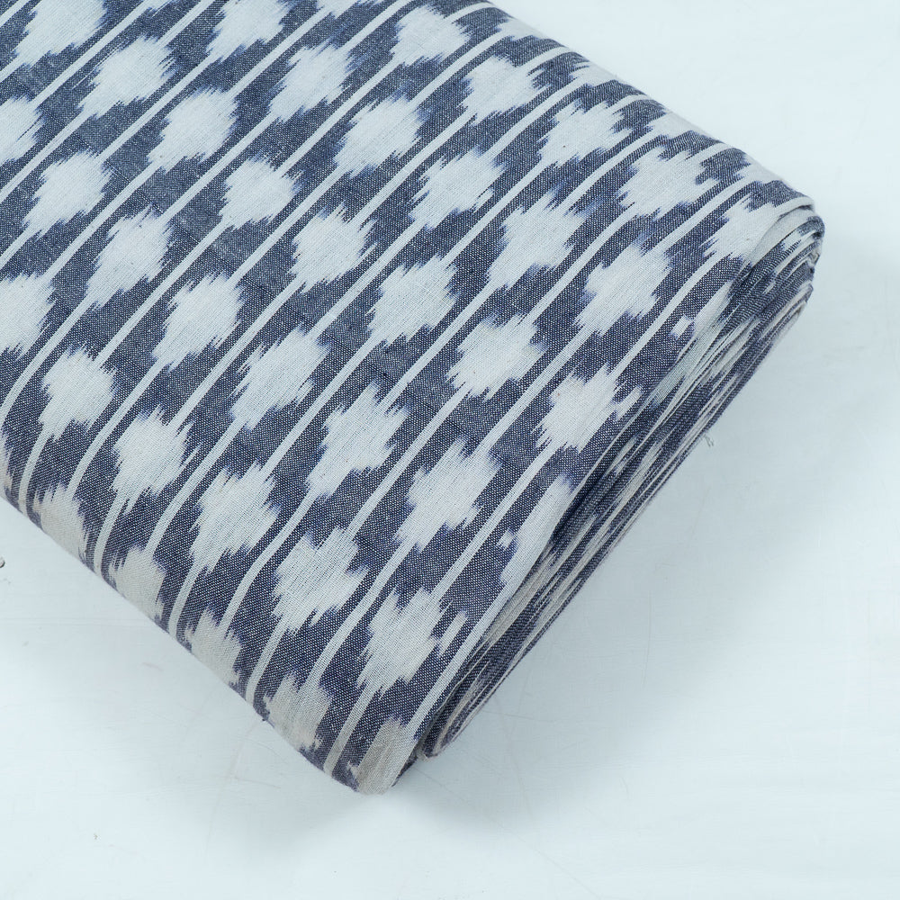 Grey & White Cotton Woven Handloom Ikat (Sku: IK-26)