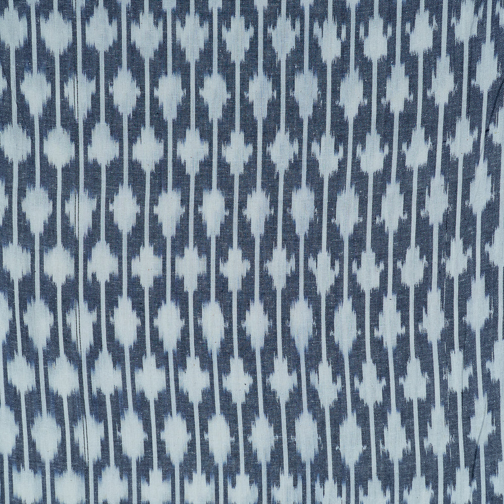 Grey & White Cotton Woven Handloom Ikat (Sku: IK-26)