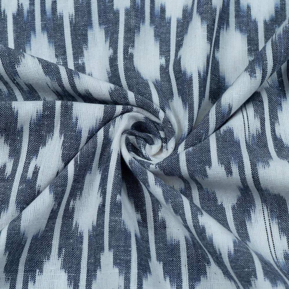 Grey & White Cotton Woven Handloom Ikat (Sku: IK-26)