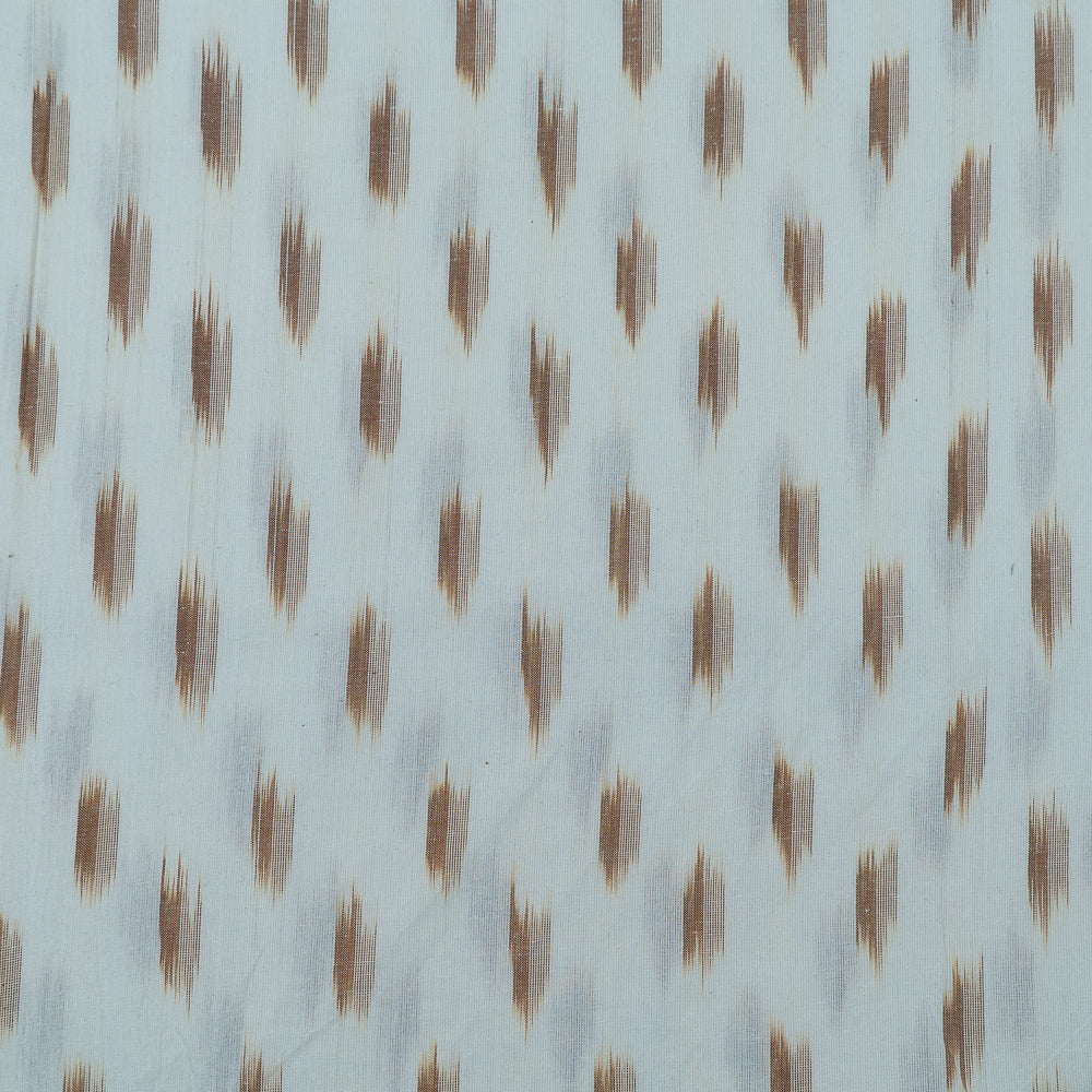 Brown & White Cotton Woven Handloom Ikat (Sku: IK-37)