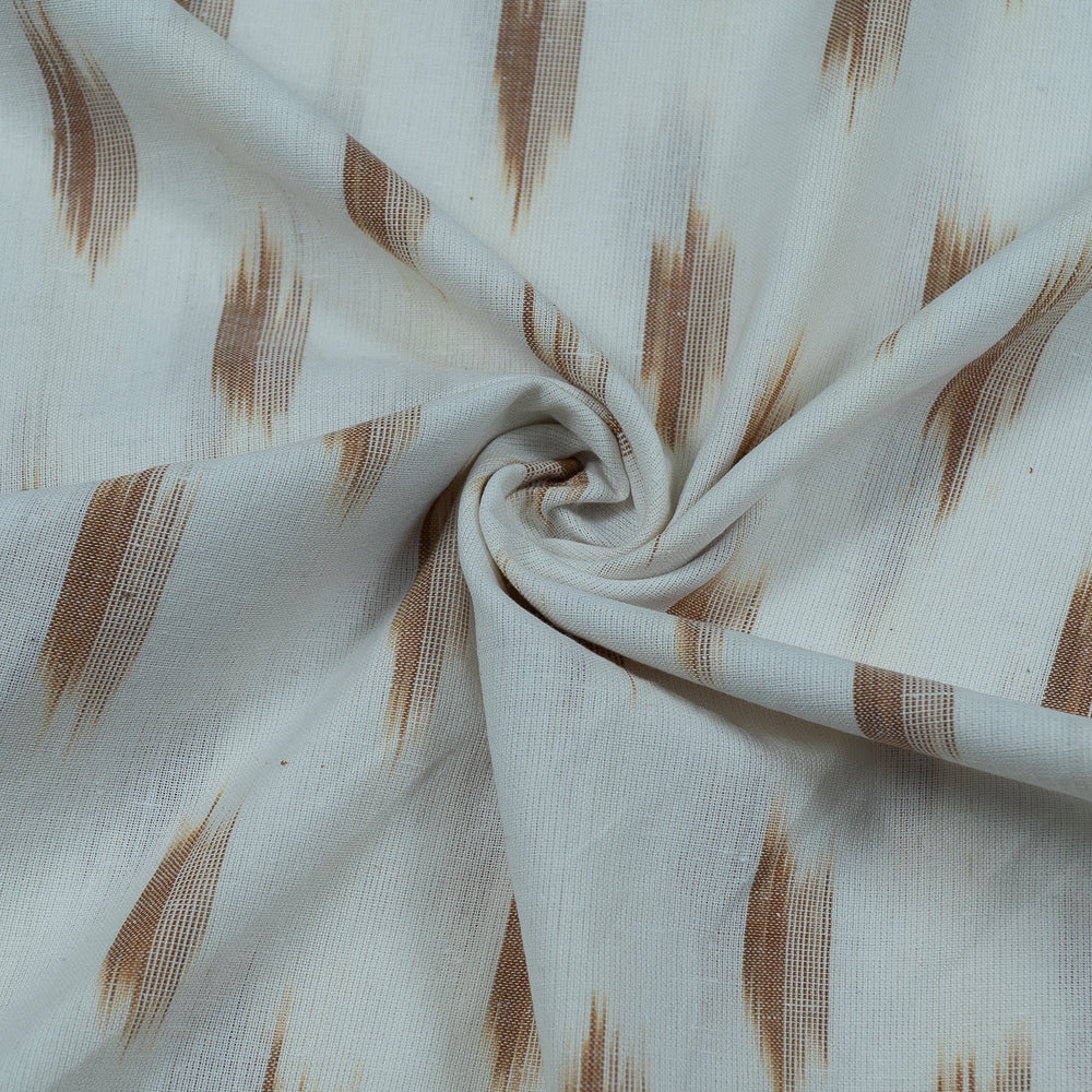 Brown & White Cotton Woven Handloom Ikat (Sku: IK-37)