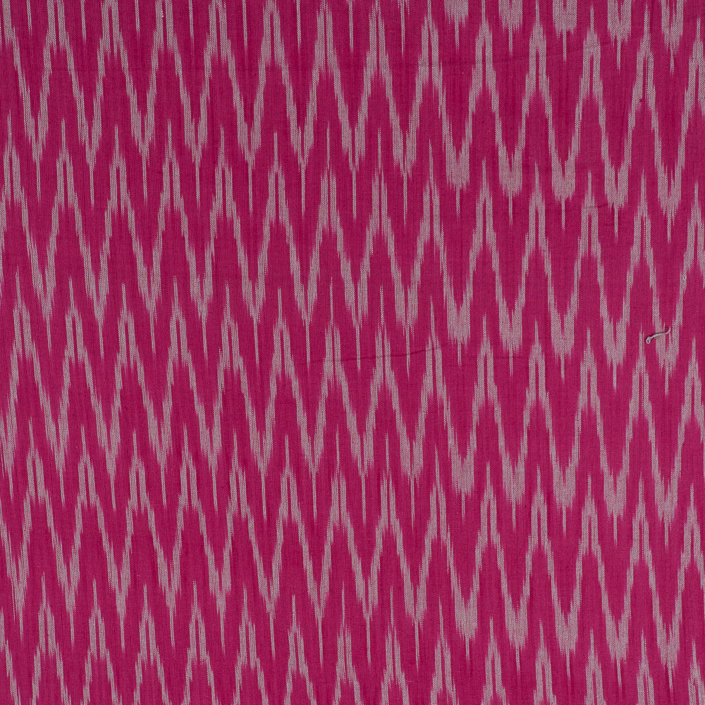 Pink & White Chevron Cotton Woven Handloom Ikat (Sku: I-824)