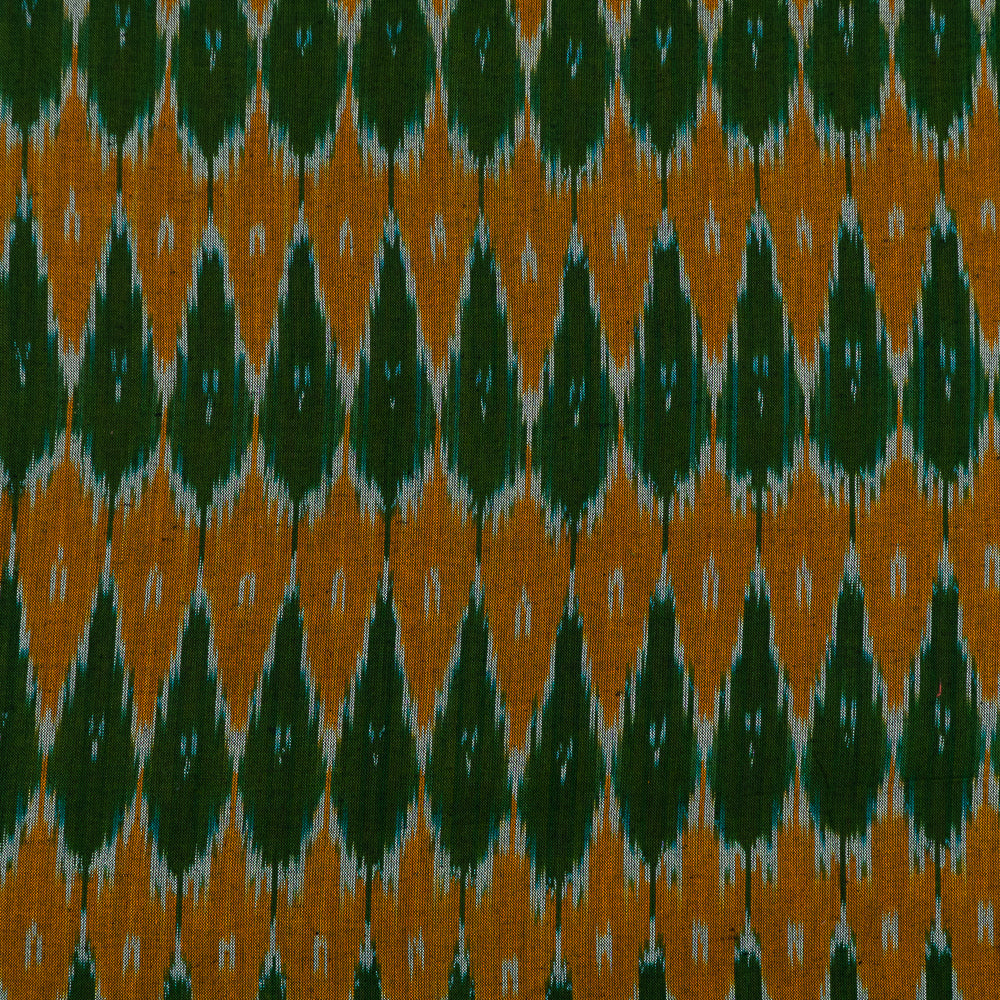 Green & Yellow Cotton Handloom Ikat (Sku: IK-51)