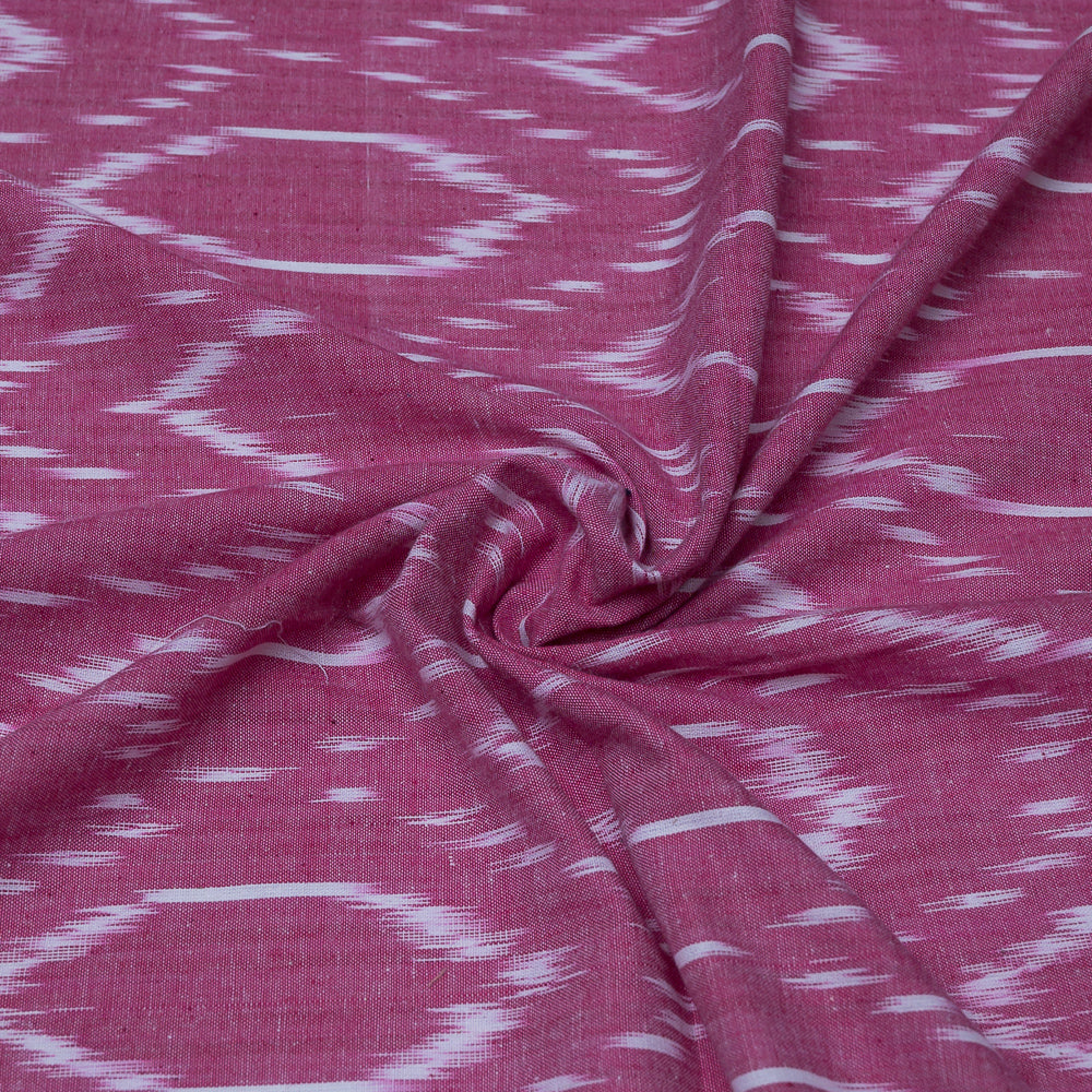 Pink and white Cotton Handloom Ikat (Sku: I-828)