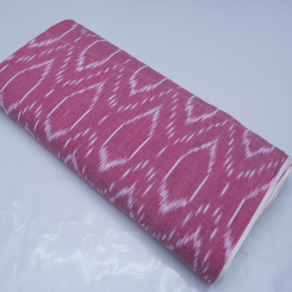 Pink and white Cotton Handloom Ikat (Sku: I-828)