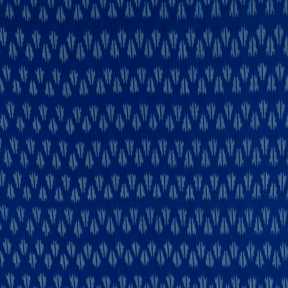 Blue & White Cotton Voile Mercerised Handloom Ikat (Sku: IK-215)
