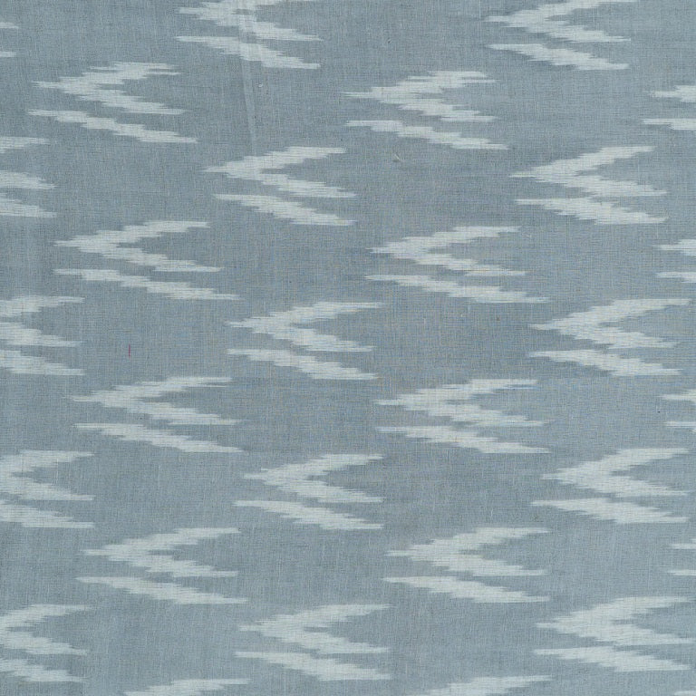 Grey & White Linen Cotton Blend Ikat (Sku: IK-267)