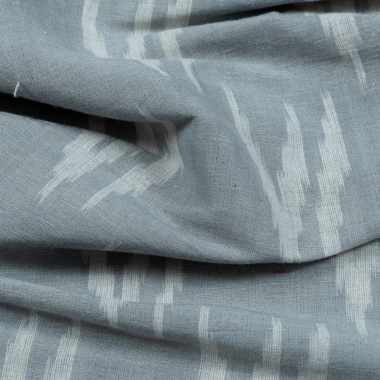 Grey & White Linen Cotton Blend Ikat (Sku: F-32)