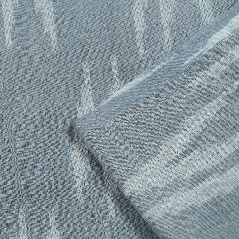 Grey & White Linen Cotton Blend Ikat (Sku: F-32)