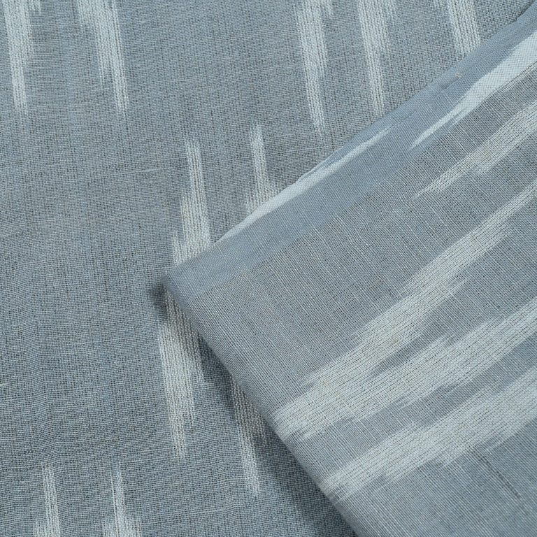 Grey & White Linen Cotton Blend Ikat (Sku: IK-267)
