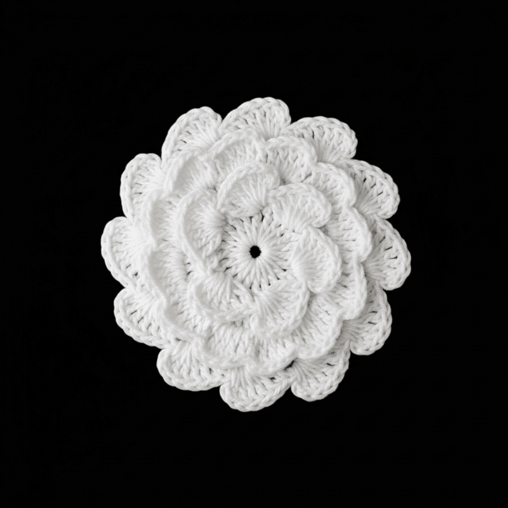White Dyeable Hand Crochet Patch ( Width : 2.5 Inch )