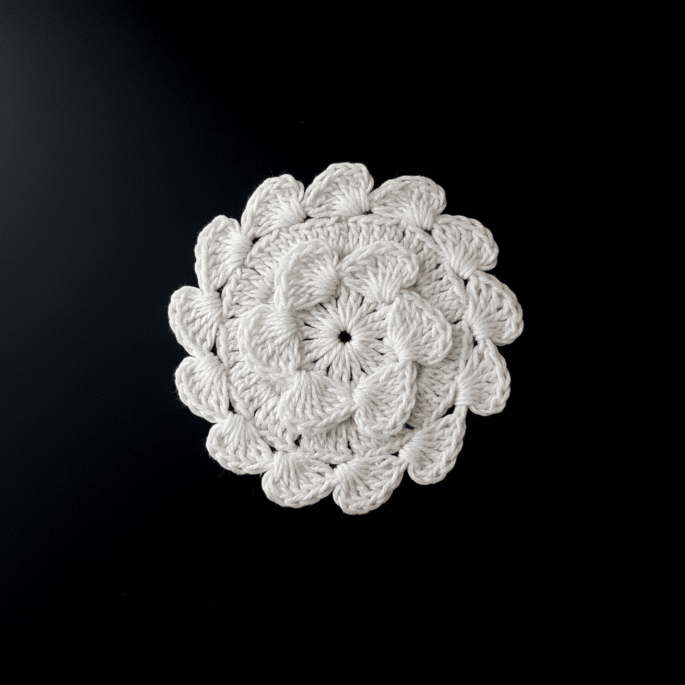 Off White Dyeable Cotton Hand Crochet Patch ( Width : 3 Inch )