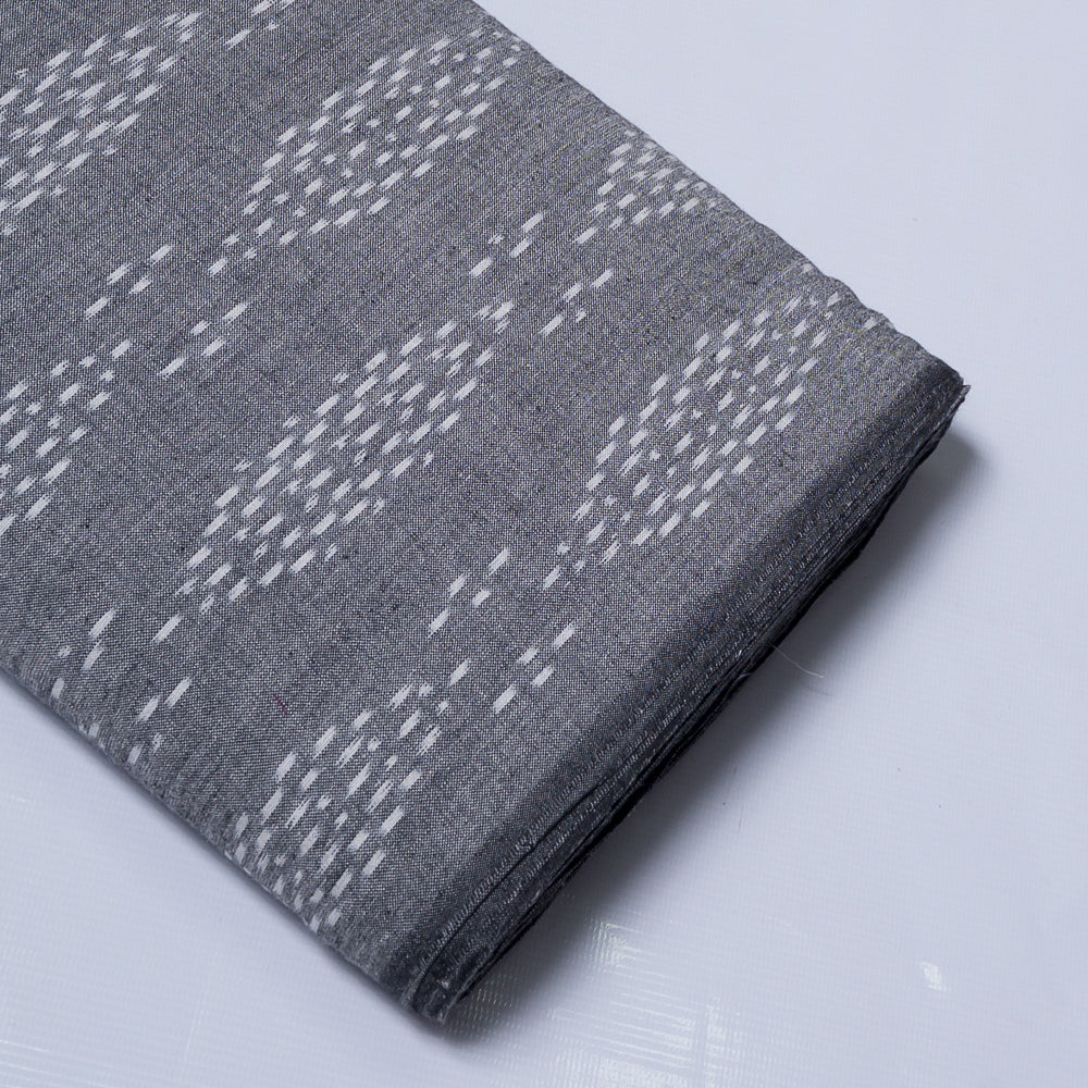 Grey & White Fine Quality Cotton Handloom Ikat (Sku: IK-102)