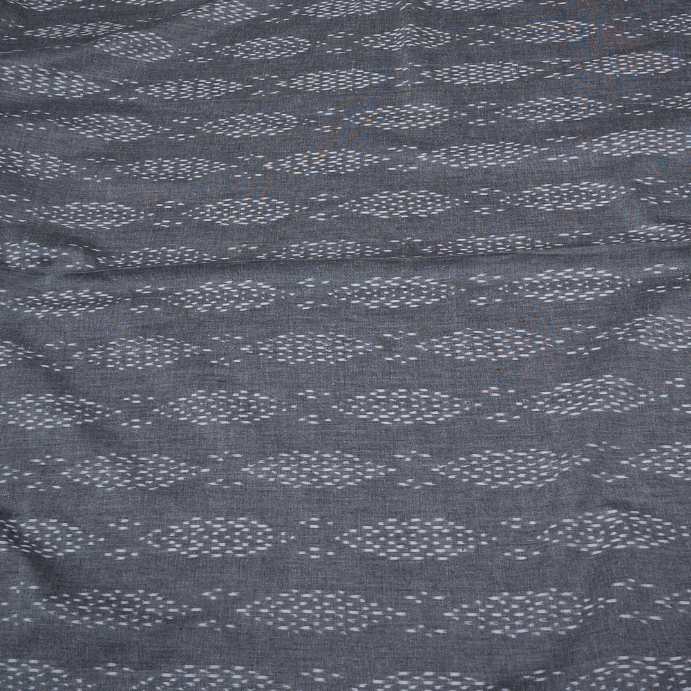 Grey & White Fine Quality Cotton Handloom Ikat (Sku: IK-102)
