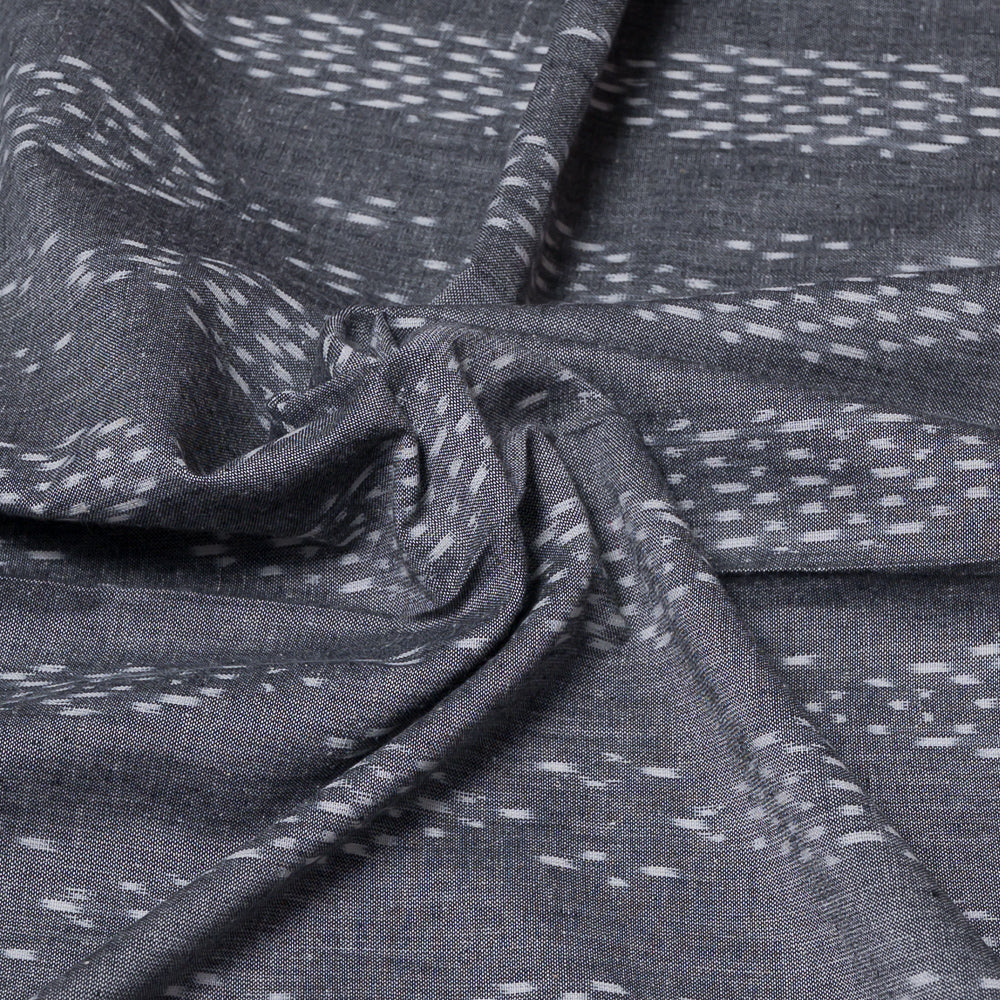 Grey & White Fine Quality Cotton Handloom Ikat (Sku: IK-102)