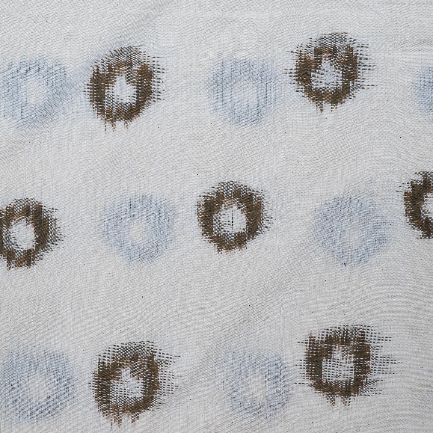 Green Circle White Base Cotton Handwoven Double Ikat (Sku: IK-201)