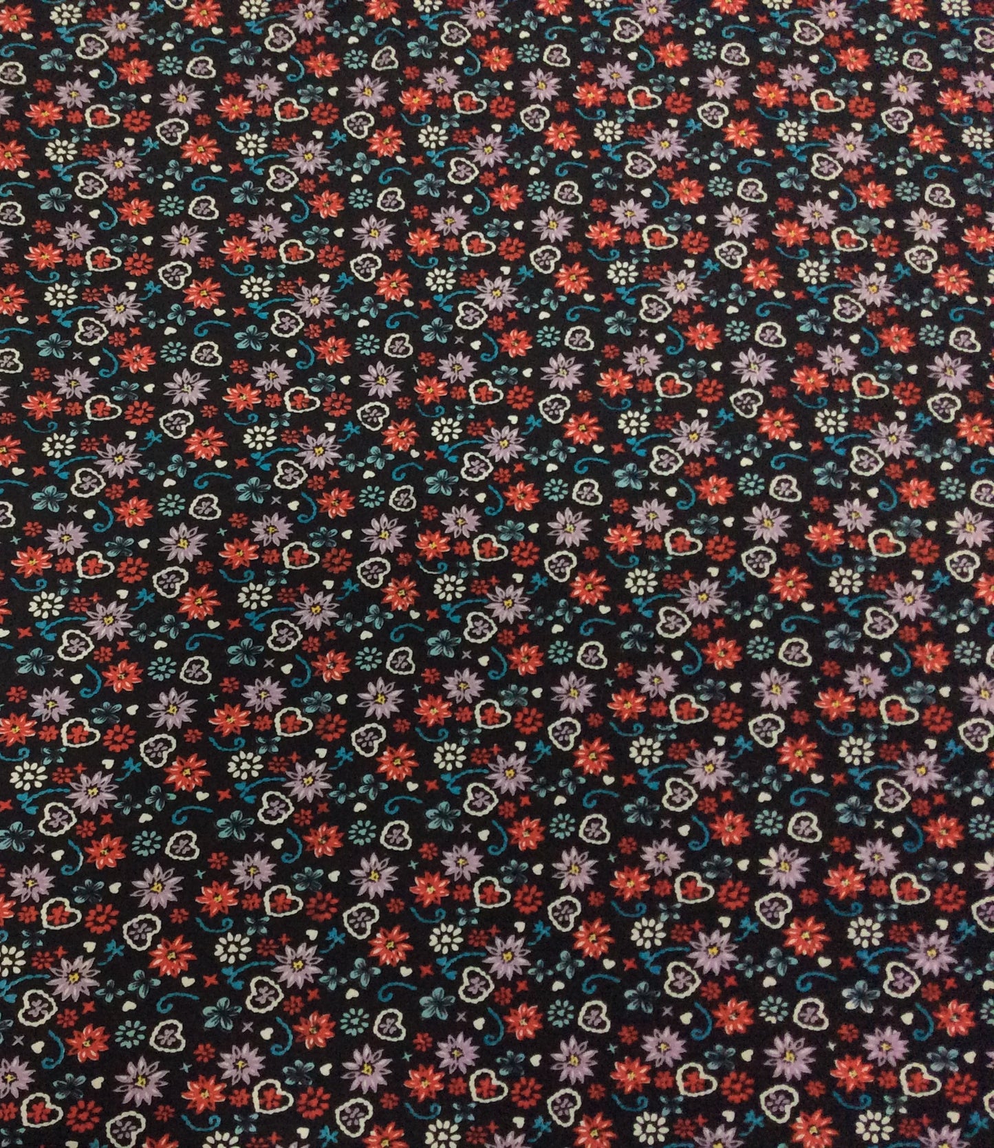 Black Rayon Print Fabric