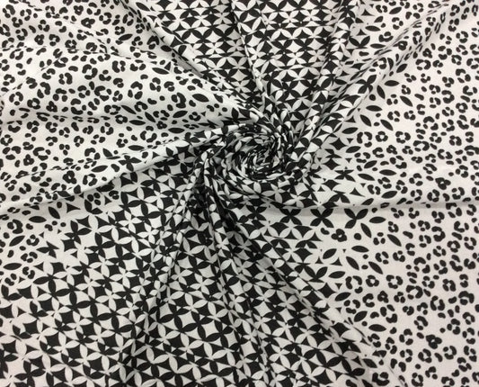 Black & White Cotton Screen Print