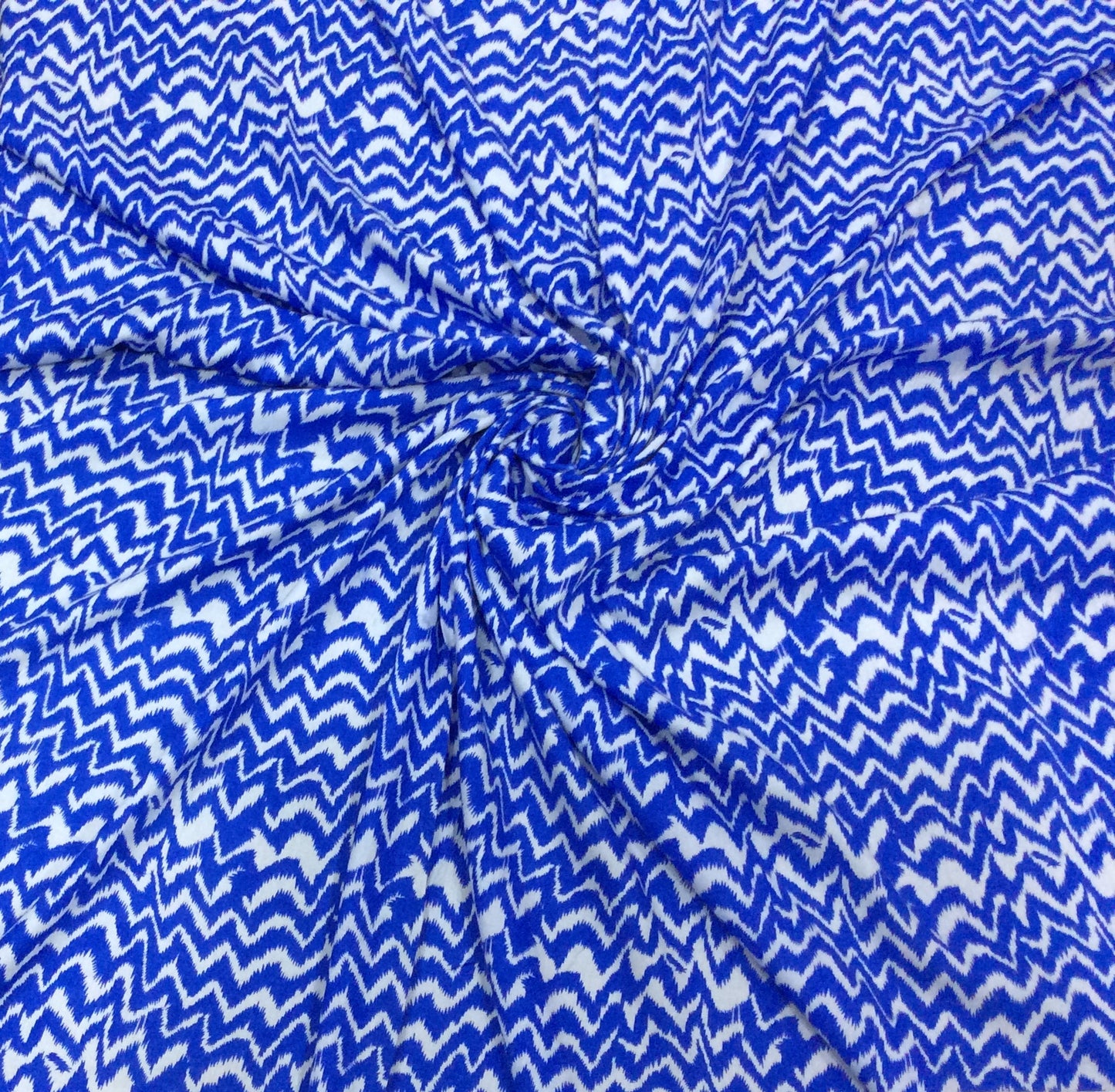 Blue Rayon Print Fabric