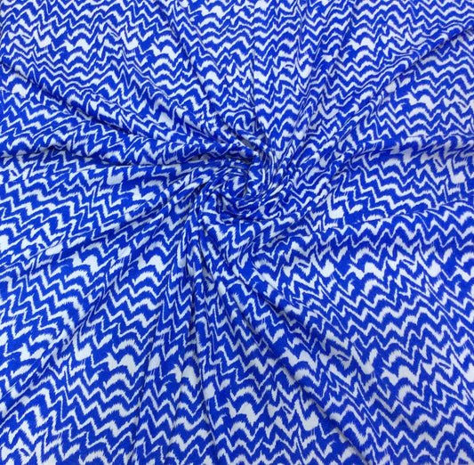 Blue Rayon Print Fabric