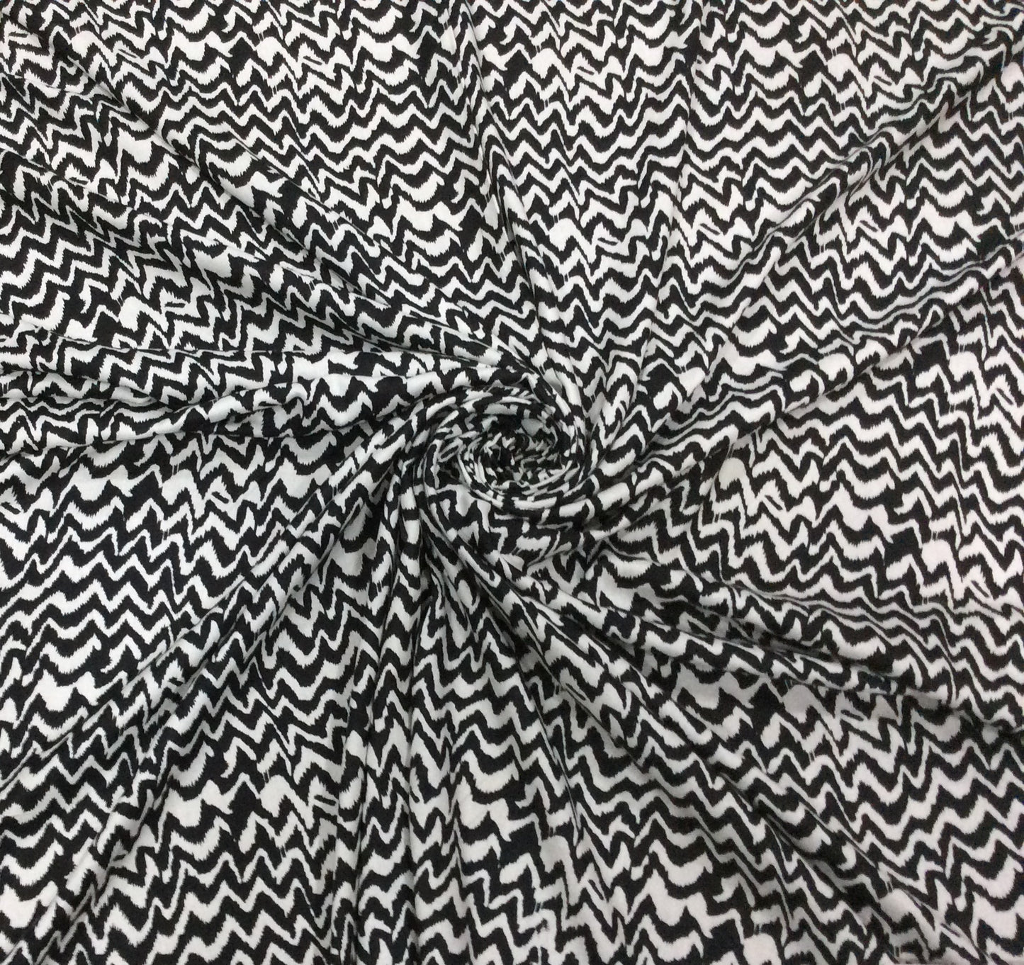 Black And White Rayon Print Fabric