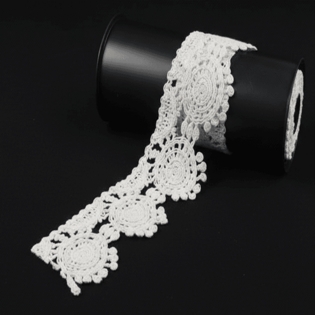 Off White Dyeable Cotton Hand Crochet Lace (Width : 2 Inch)