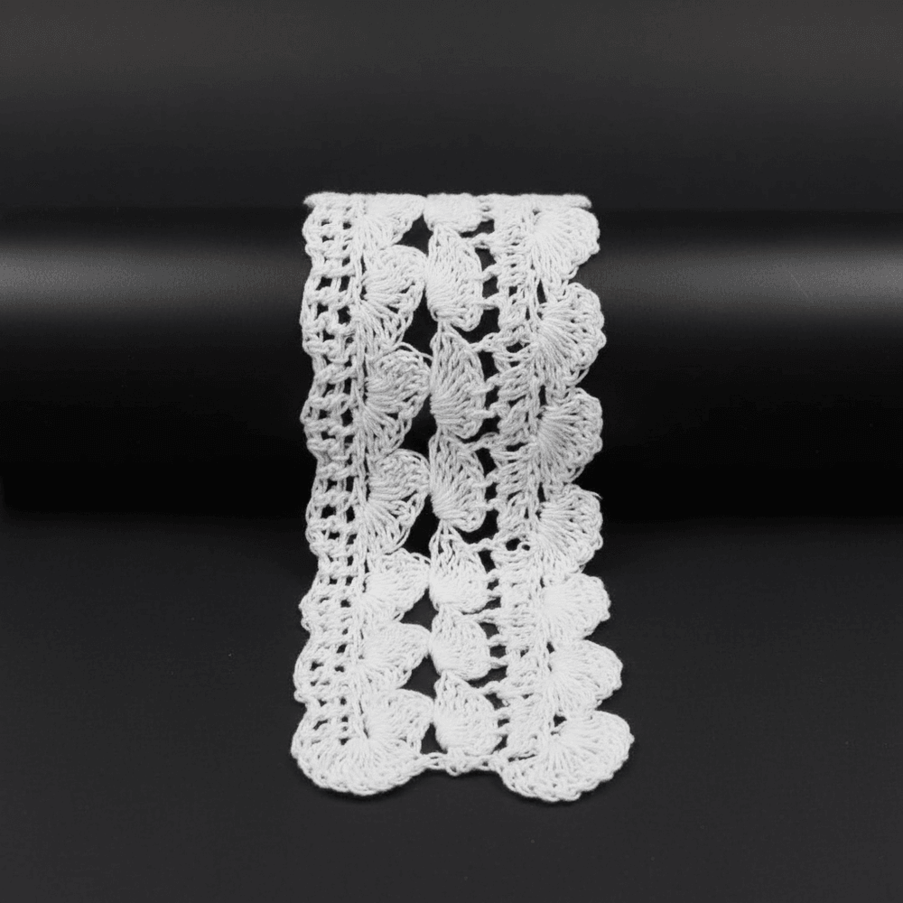 White Dyeable Cotton Hand Crochet Lace (Width : 3 Inch)