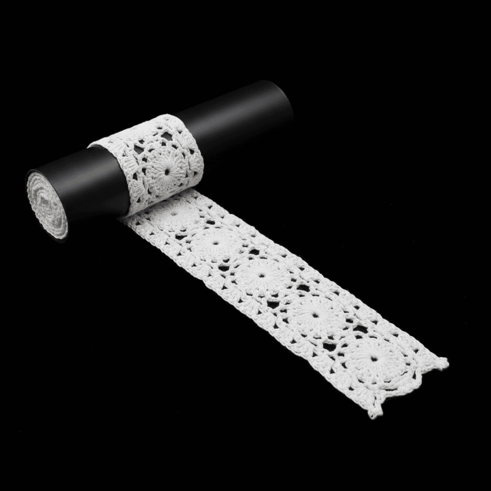 White Dyeable Cotton Hand Crochet Lace (Width : 1.5 Inch)